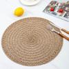 6/4pcs European Style Round Jute Placemat Dining Table Decoration Mats Household Insulation Pad Flower Pot Bowl Mats Cup Coaster