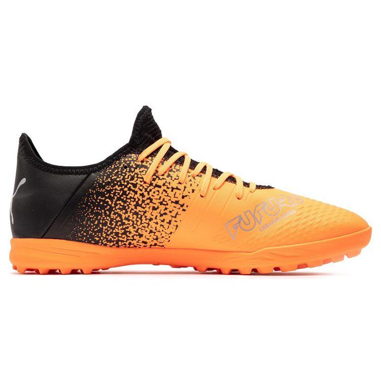Puma Future Z 4.3 TT Round Toe Lace-Up TF (Rubber Studs) Hard Ground Artificial Grass Soccer Shoes Men Soccer Shoes Black Orange 106770-01