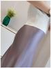 Elegant Retro Satin Acetate Umbrella Skirt for Women