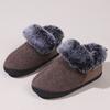 Cross-border Explosion Neutral Felt Collar Bag Heel Cotton Shoes Burgundy Winter Indoor Shoes Comfortable Memory Cotton Winter Models