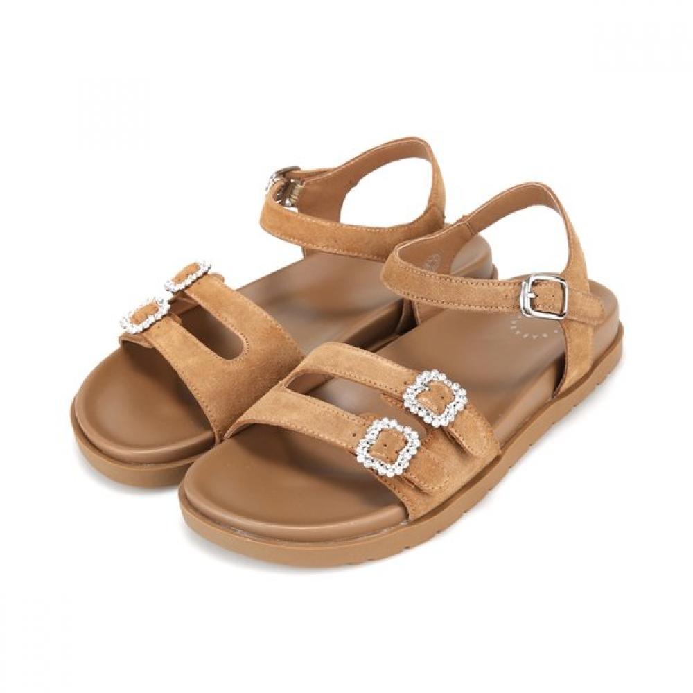 Barbara Daily Sandal Leather Jewel Buckle 2.5cm 2 Colors Bbj333