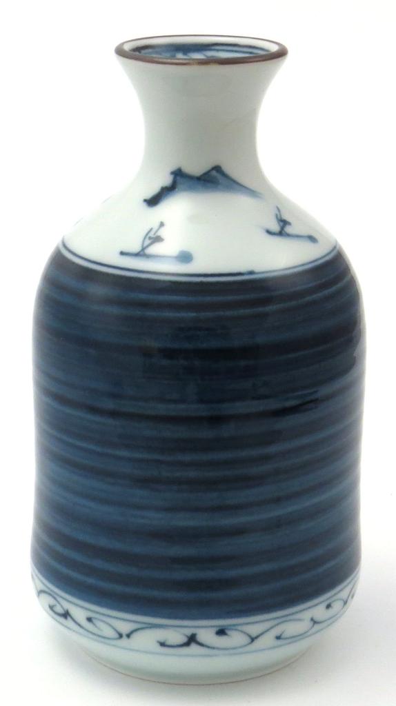 Hasami Ware Landscape Tokkuri (Sake Bottle) 260ml, Suitable for Cold Sake, Microwave and Dishwasher Safe, Made in Japan