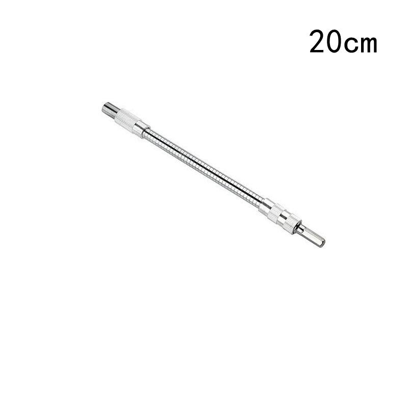 300mm Silver Hexagonal Handle Metal Universal Flexible Shaft Directional Screwdriver Connection Extension Rod Tool Accessory