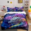 Mystischer Drache & Rosen Design Bettwäsche Bettbezug Set (1*Bettbezug 2*Kissenbezüge, ohne Bettdecke)