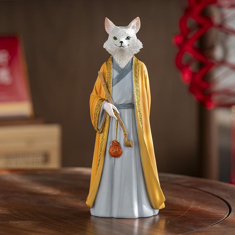Guochao Five Gods Animal Ornaments for Wealth Attraction and Auspicious New Chinese Style Home Decor