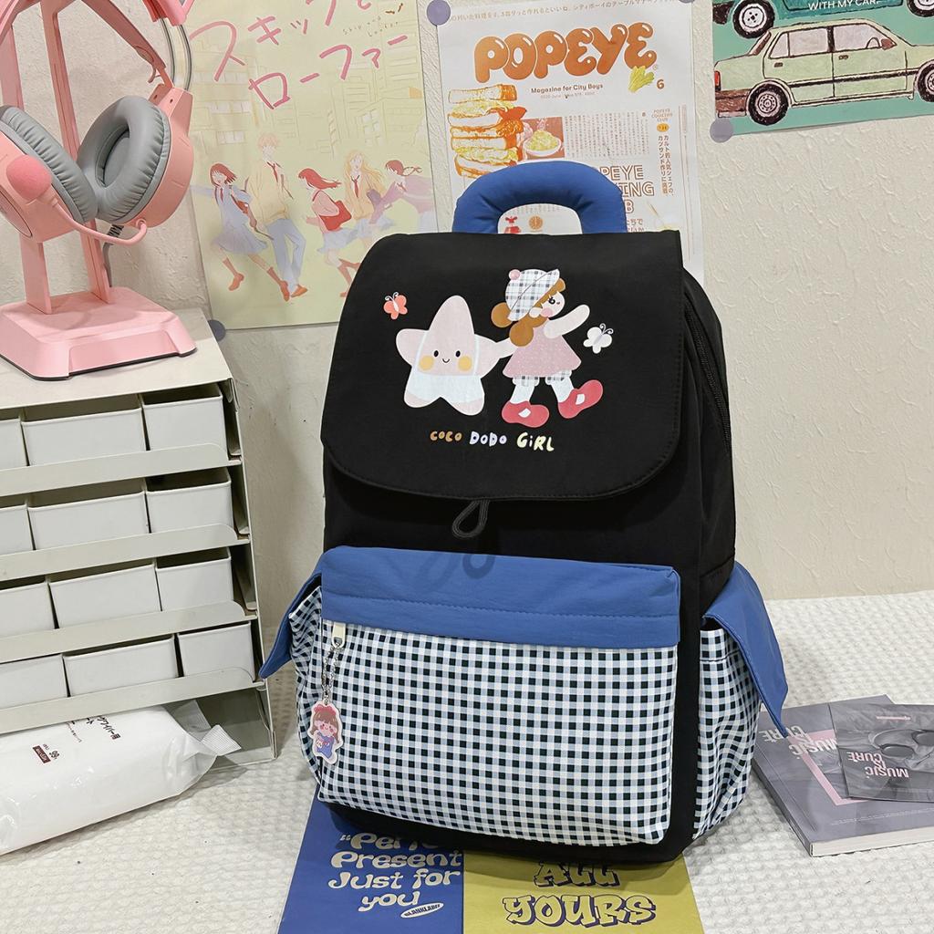 Schoolbag Korean Version of Small Fresh Student Schoolbag Cute Girl Commuting Travel Bag Primary School Junior High School Student Backpack