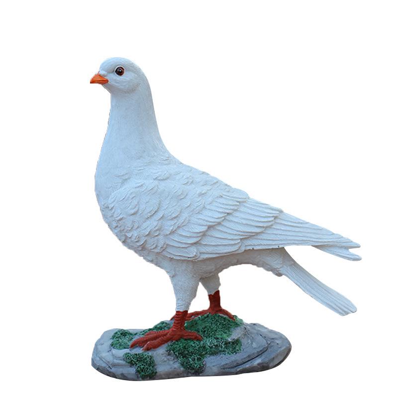 Resin White Pigeon Figurine for Outdoor Garden Decoration