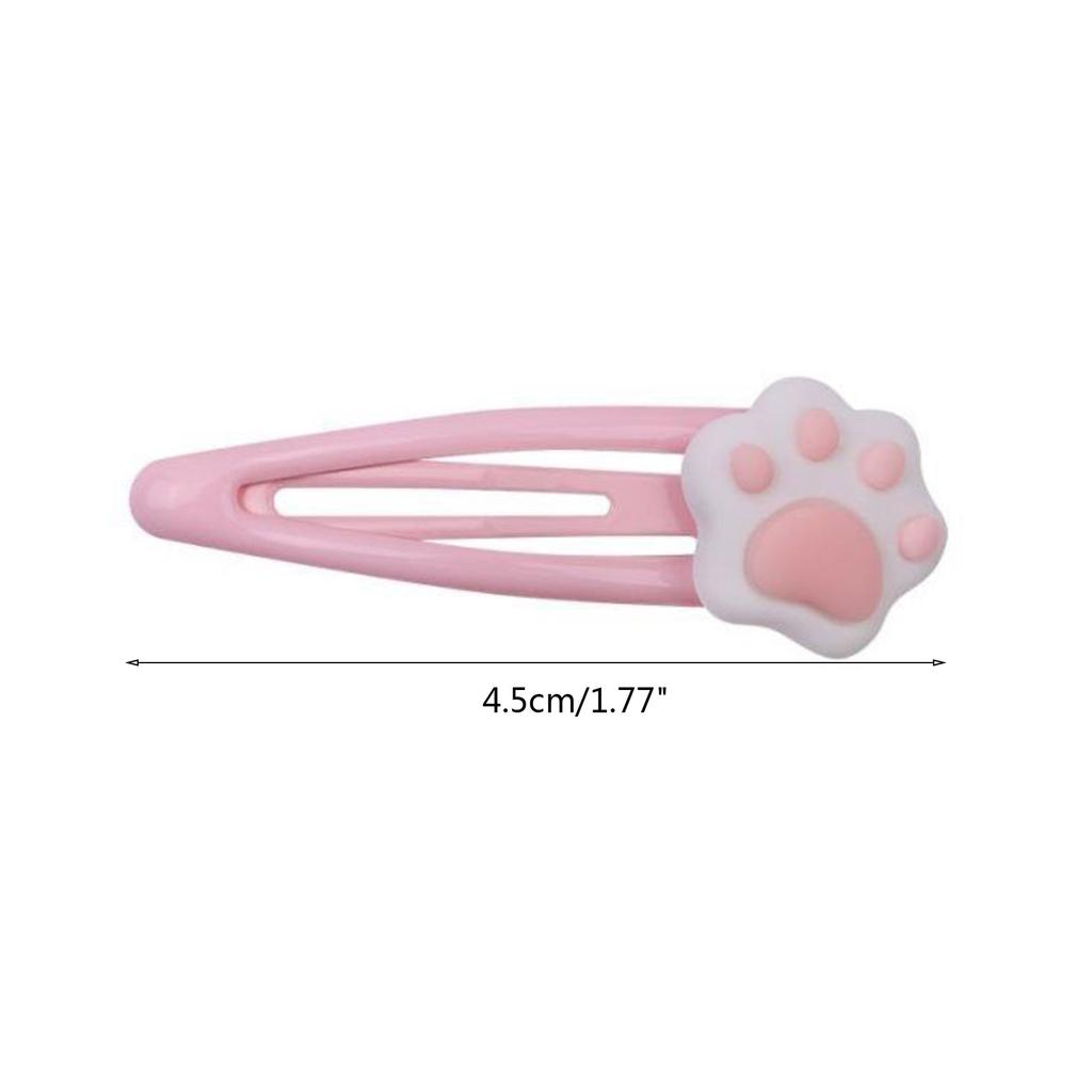 Y2k Snap Hair Clip for Hot Girls Colorful Cartoon Cat Paw Shape Hair Barrettes Sweet Metal Barrettes for Teens Girls