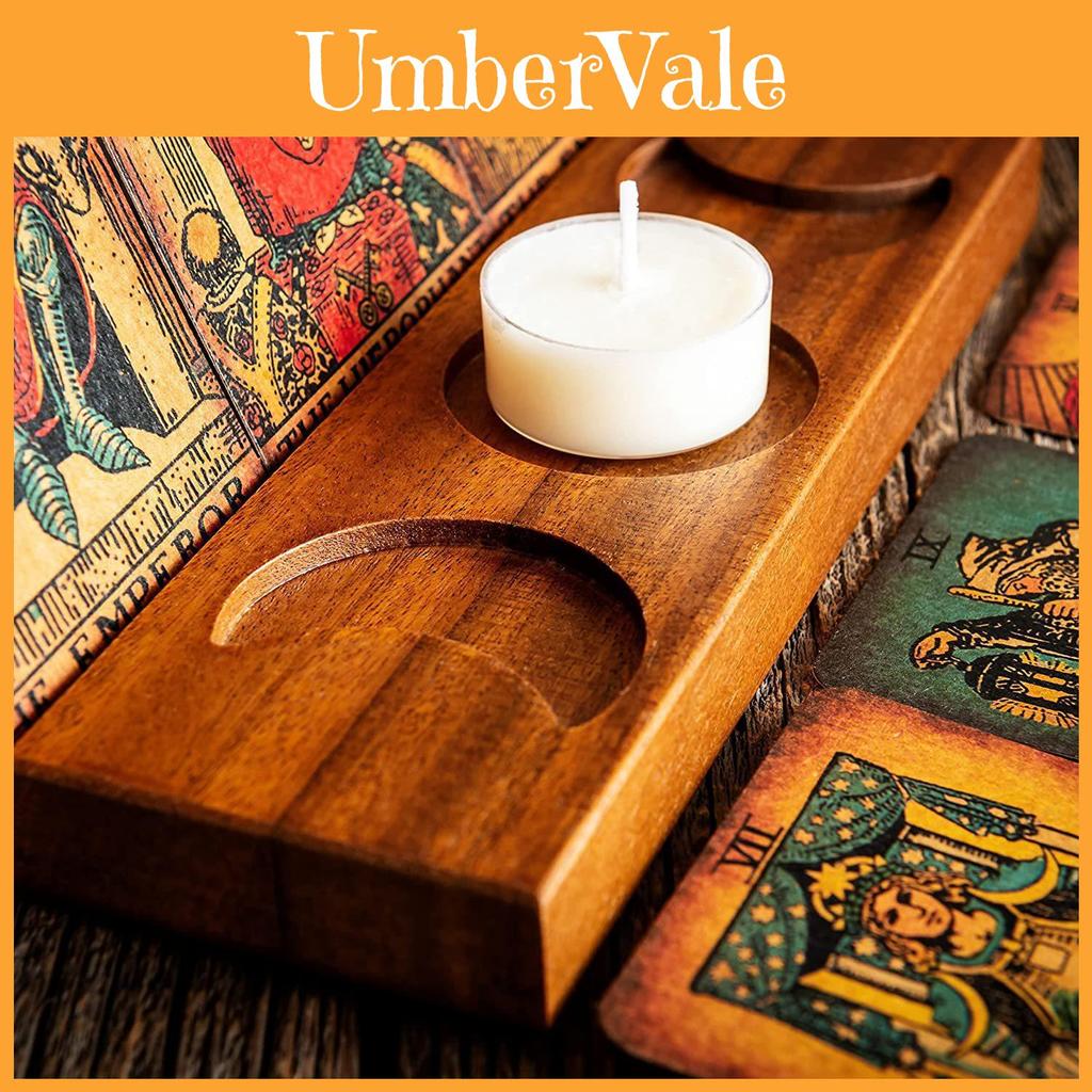 Wooden Tarot Card Stand Holder With Message Notes For Desk Decor