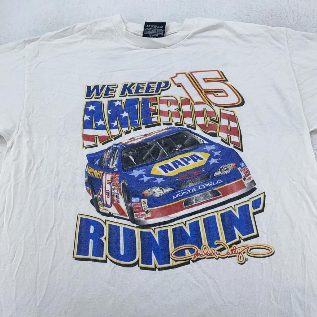 VINTAGE NAPA Racing Shirt Mens Large Michael Waltrip 15 NASCAR America 2000s