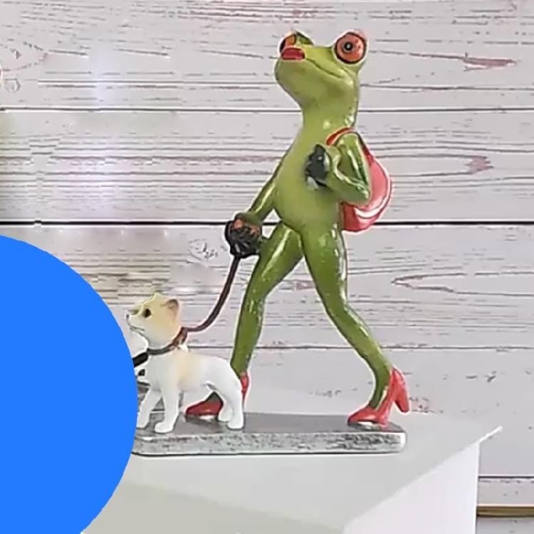 Cute Frogs Dog Resin Figurine Contemporary Animal Sculpture Funny Statue Gift Perfect For Home Liveing Room Display