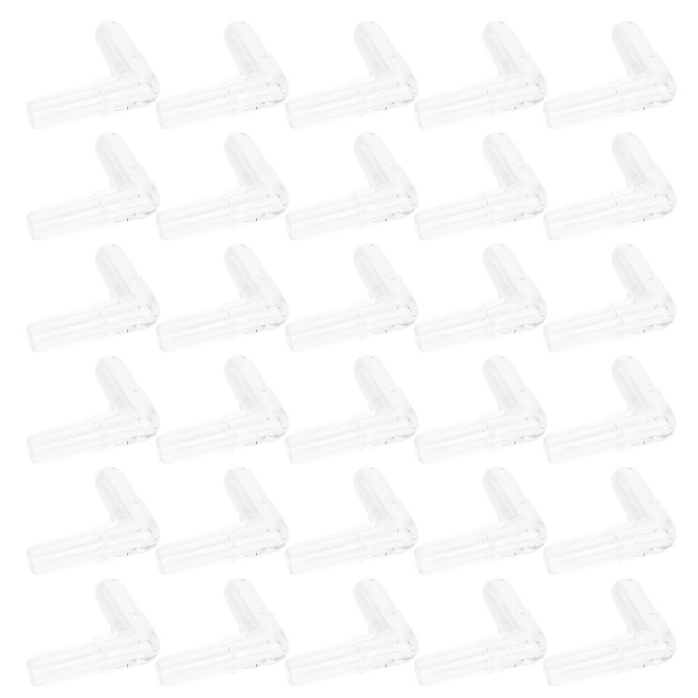 30PCS Set Durable 4MM Aquarium Air Tubing Splitter Transparent Straight Head L Shape Adapter Plastic 4 Way Adapter Fish Tank