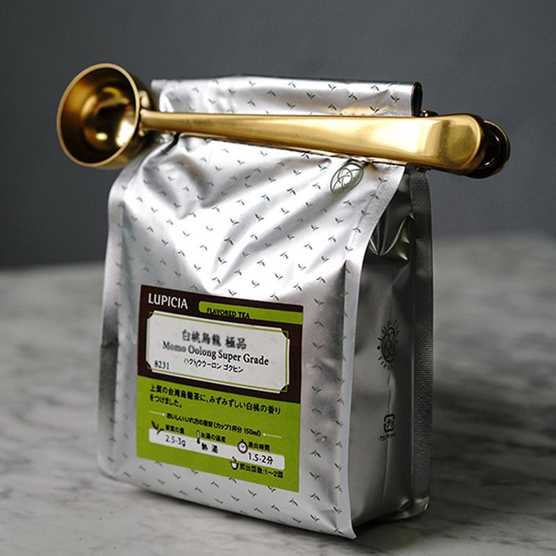 Stainless Steel Coffee Spoon Clip Measuring Spoon Gold Silver Coffee Tea Scoop Measure Spoon with Bag Clip Coffee Accessories