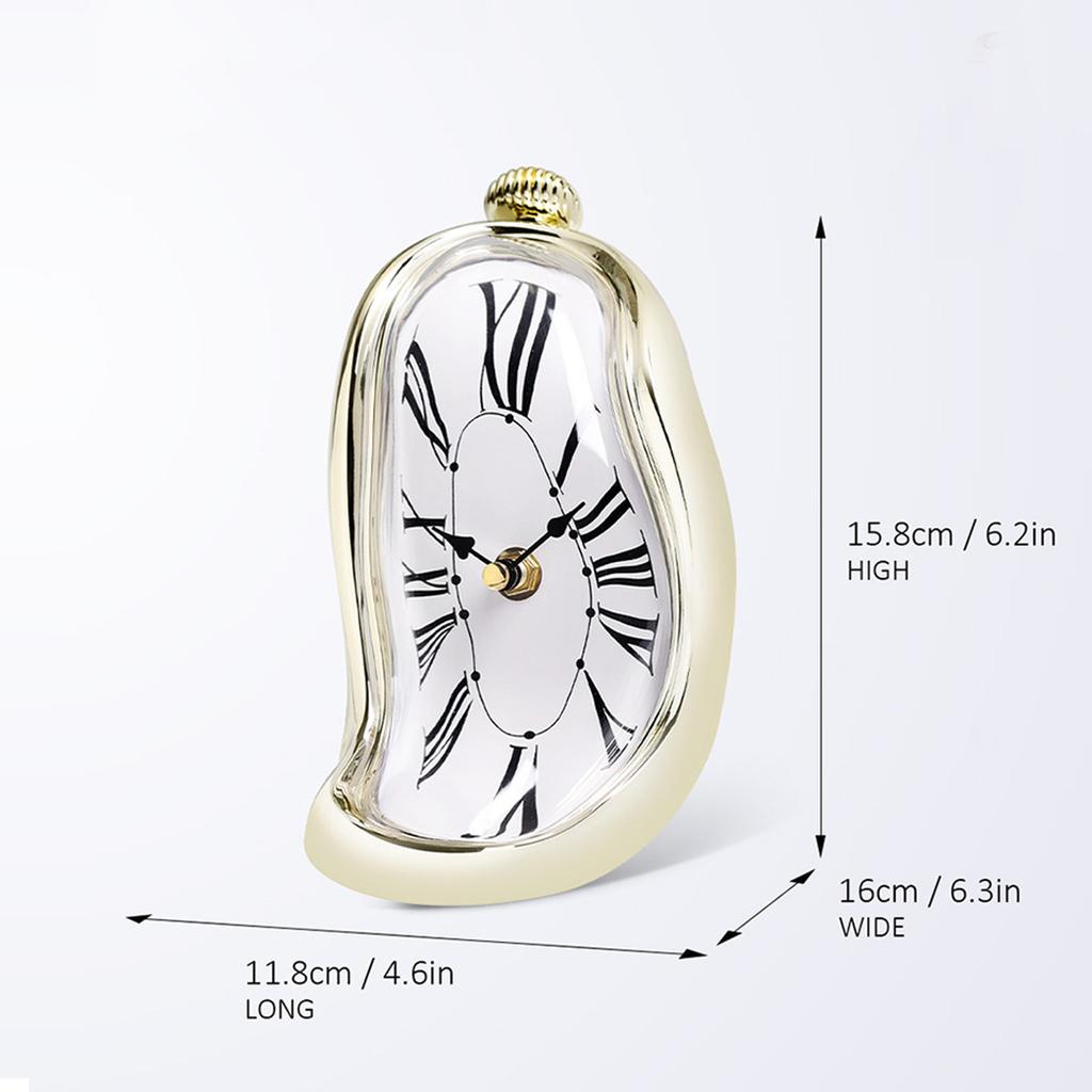 Relógio, decoração de relógio derretido, relógio de parede inspirado em arte, presente criativo engraçado usado para decoração de casa, prateleira, mesa, relógio de parede
