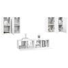 Vidaxl 6-Cz. TV Cabinet Set, White, Wood-Based Material