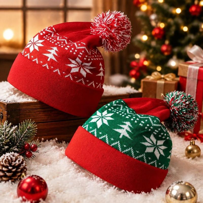 Christmas Themed Knit Scarf Warm Winter Soft Knitted Neck Scarf For Adults