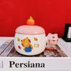 Cute Cartoon Ceramic Cup Mug Small Tiger with Lid with Spoon Water Cup Student Gift Holiday Commemoration