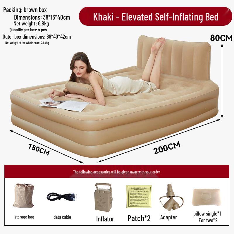 Office Nap High-Grade Flocking Inflatable Bed - Easy Storage, Lightweight, One-Button Setup Sleeping Pad