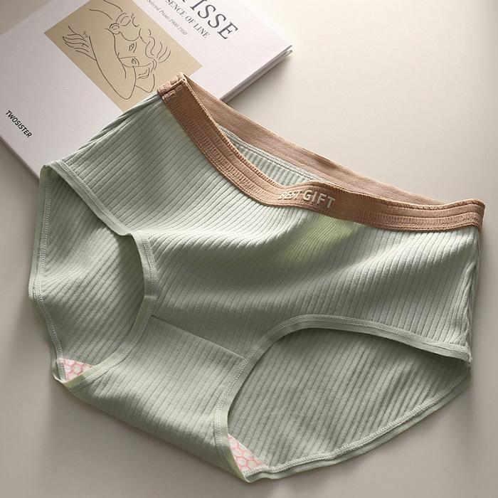 

Женские хлопковые трусики со средней талией, удобные трусы, мягкие трусики для девочек, сексуальное нижнее белье MtoXXL XXL зелёный