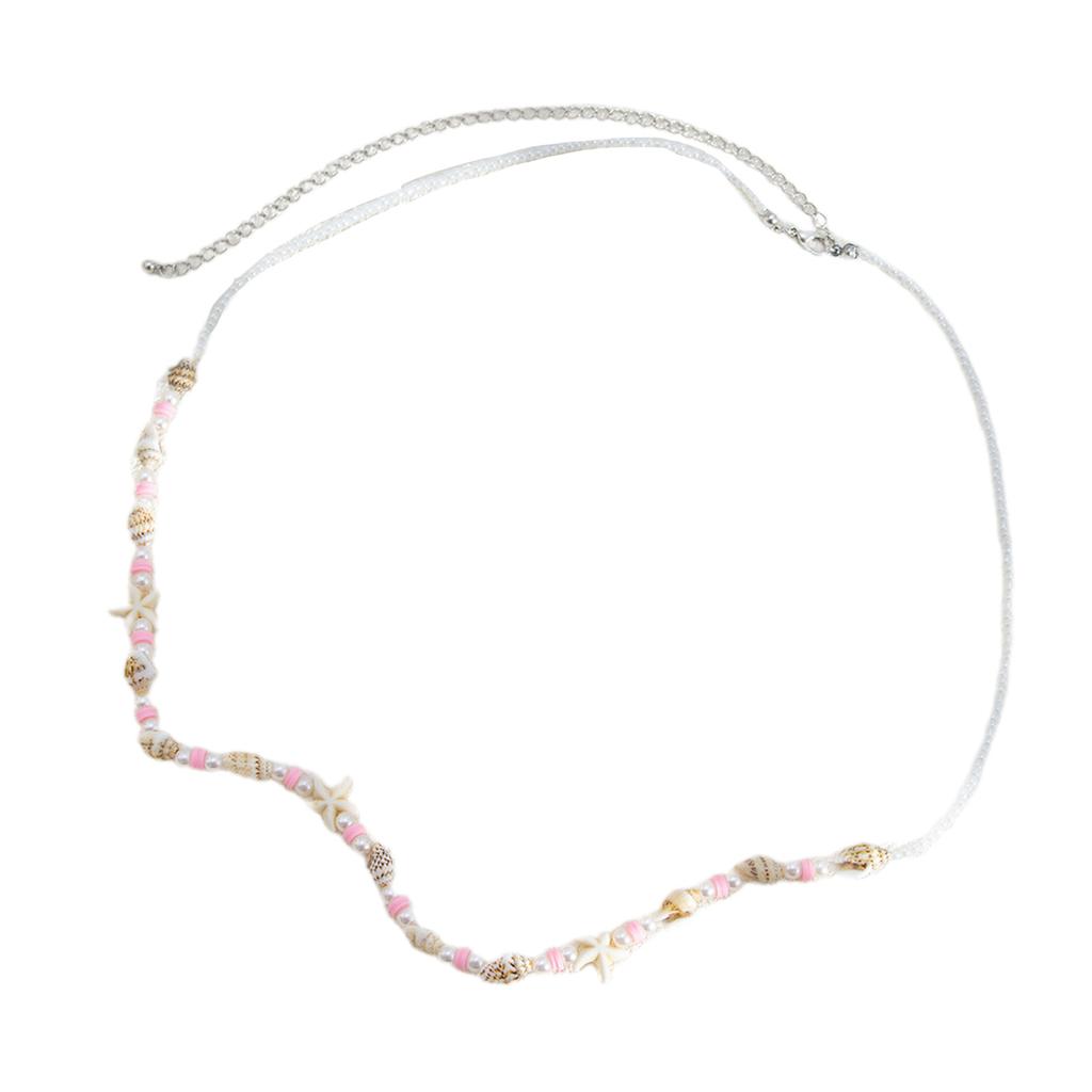 Summer Beach Body Chain Adjustable Colorful Beads Waist Chain Jewelry Stackable Belly Chain for Women Lady Girls