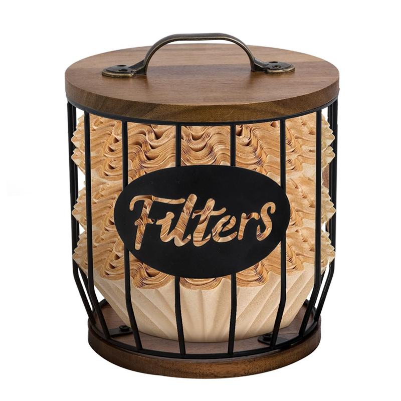 AD23-Coffee Filter Holder Storage For Coffee Bar Accessories Beautiful Coffee Filter Storage Container And Dispenser