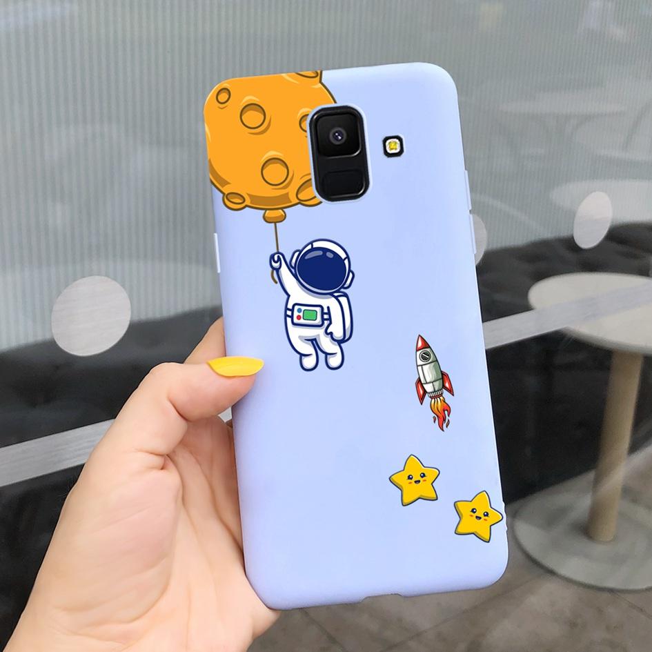 For Samsung Galaxy A6 2018 Case SM-A600F Cute Sunflower Astronaut Phone Cover For Samsung A6 Plus 2018 A6Plus A6+ SM-A605F Coque