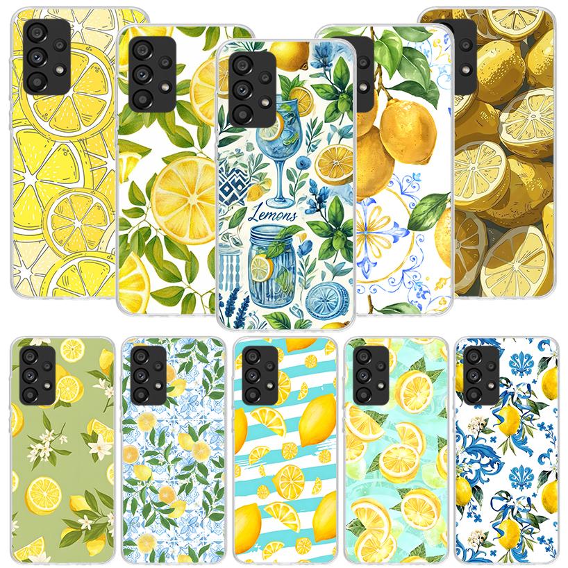 Summer Fruits Lemon Phone Case For Samsung Galaxy A17 A16 A14 A15 A13 A57 A56 A54 A55 A53 A37 A36 A34 A35 A33 A26 A24 A25 A23 Ga
