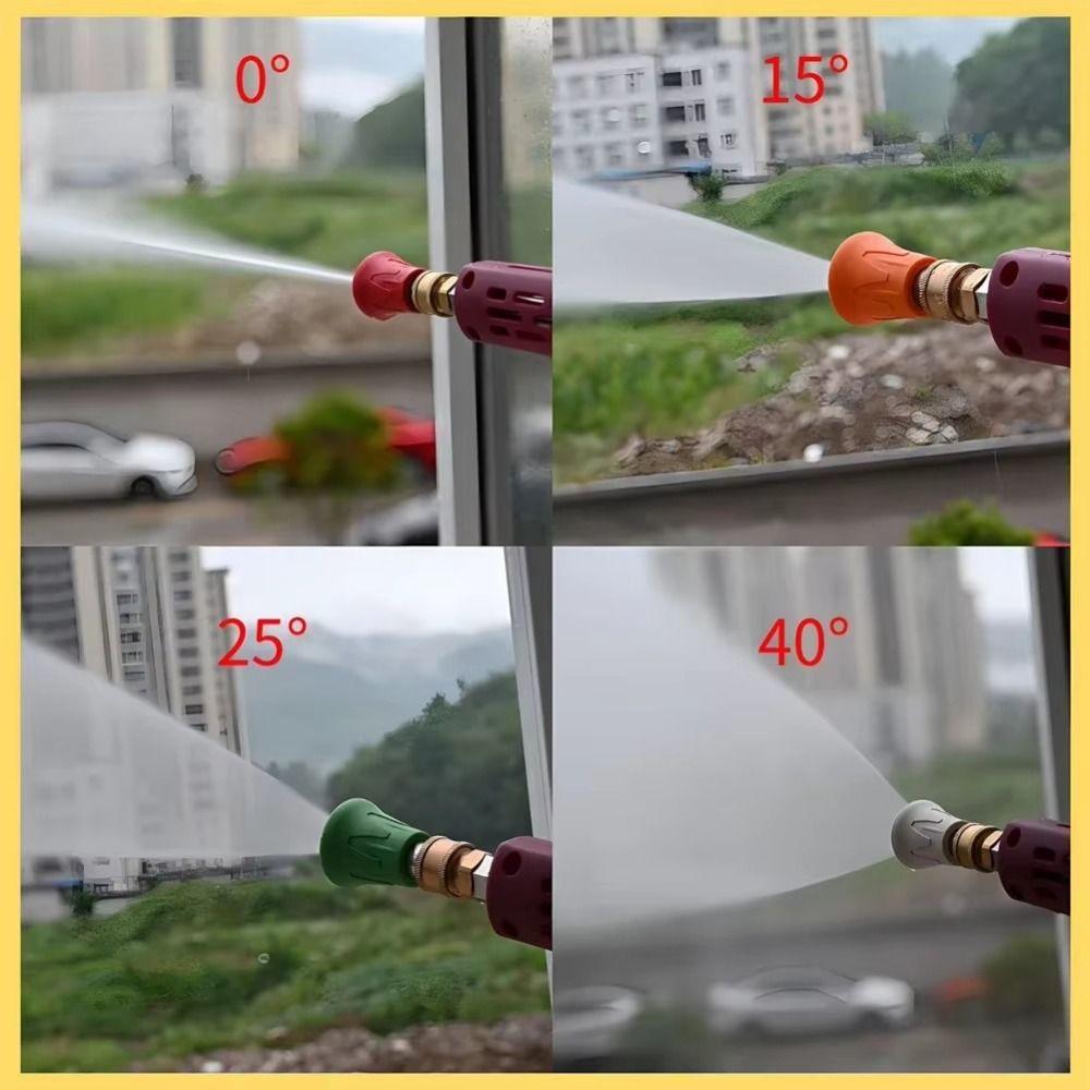 Splash Proof Car Wash Nozzle 0° 15° 25° 40° Washer Tips Portable High Pressure Water Spray Nozzle