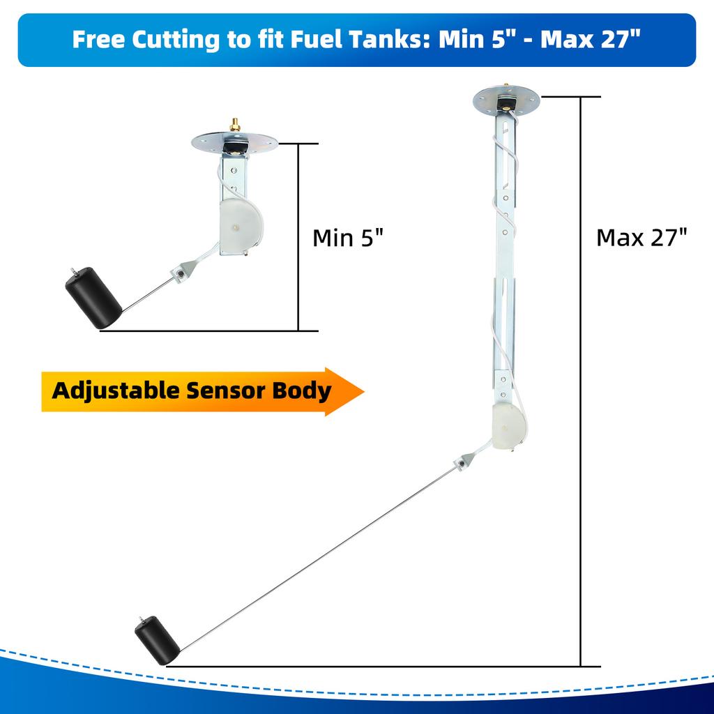 Auto Fuel Float Sensor 0~90 Ohm/0-190ohm/240-33ohm Stainless Steel Fuel Level Oil Tank Sender For 4/6/8 Cylinder Fuel Gauge