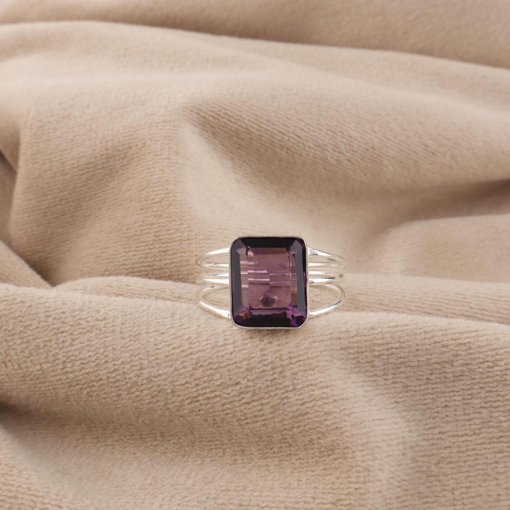 Amethyst Gemstone 925 Sterling Silver Handmade Jewelry Designer Wedding Ring For Anniversary Gift RR-78-2