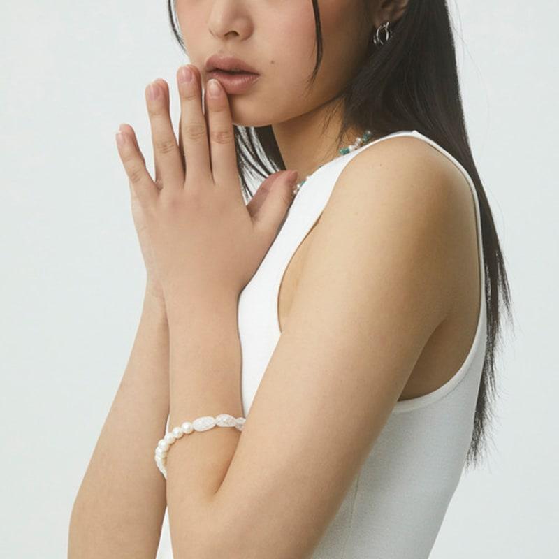 NOWY bransoletka z białego kryształu górskiego z wzorem pęknięć