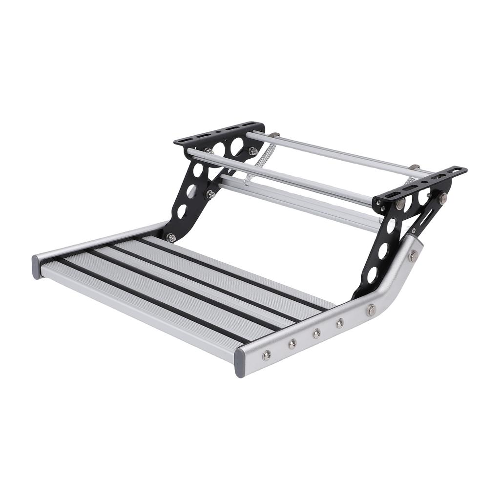 RV Steps 400lbs Load Capacity Aluminum Alloy Single Ladder Step Manual Telescopic Folding RV Entry Stair for Camping