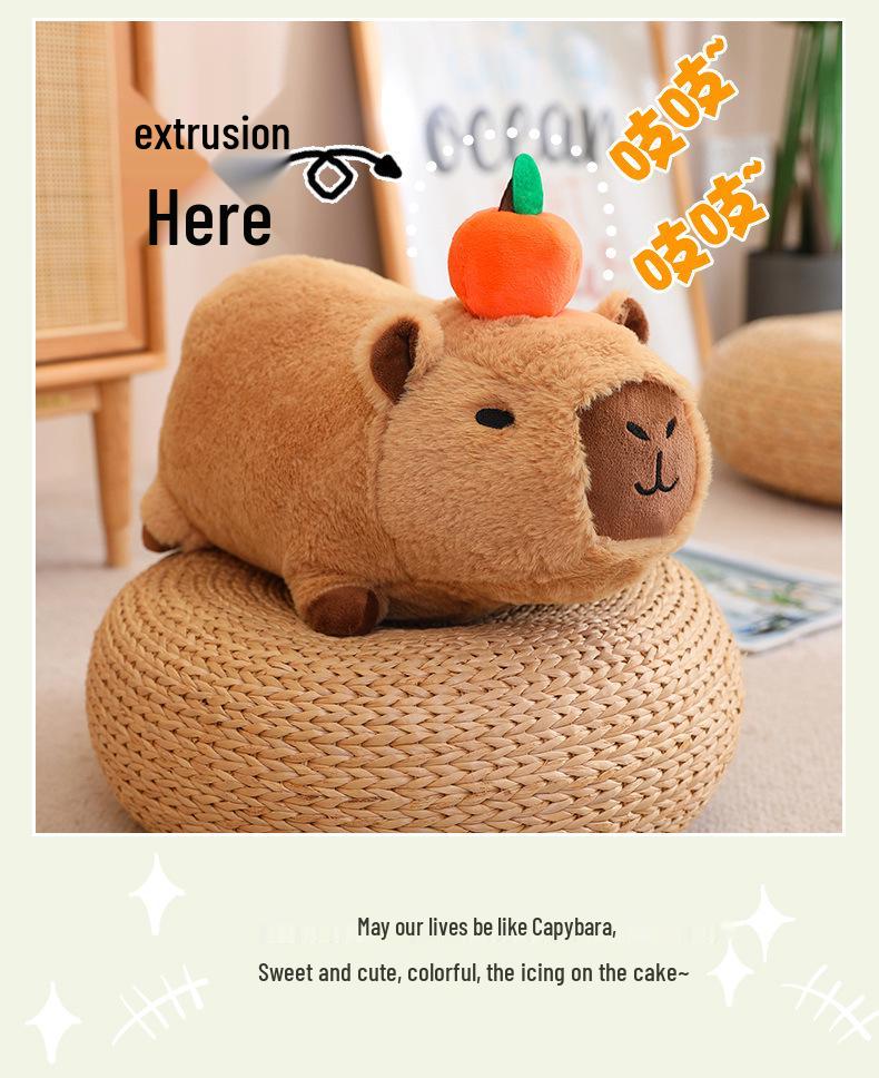 Squeaking Capybara Plush Toy - Cute Stuffed Animal Pillow Doll, Perfect Birthday Gift