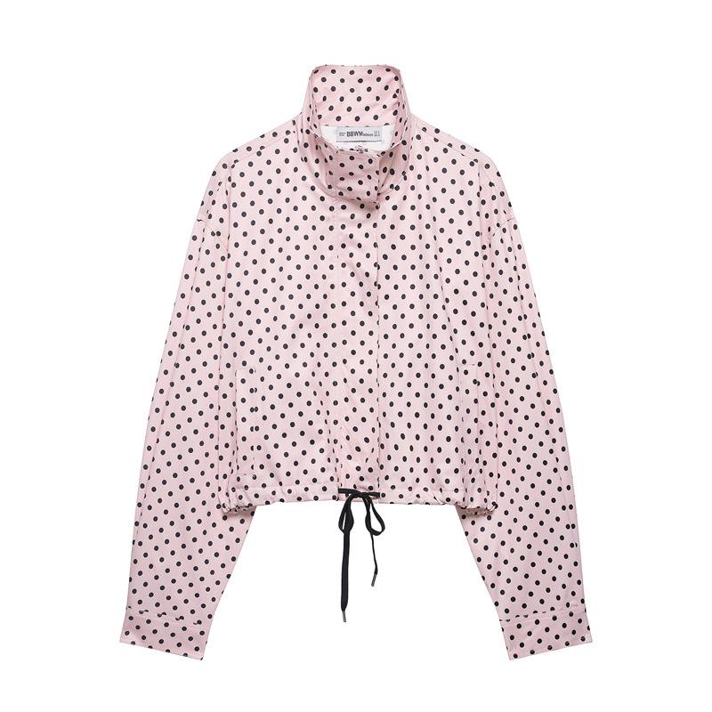 2025 Autumn Women's Polka Dot Puff Sleeve Jacket and Casual Pants Set