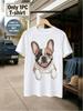 1pc Teenager'S Graphic T-Shirt Cute Smiling French Bulldog Print Short Sleeve Crew Neck for Teenagers [Solely 1pc T-SHIRT], for Teenager, For Teenager