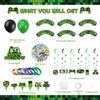 Green Gamer Birthday Party Decoration - 217Pcs Video Game Gaming Party Supplies For Boys Birthday Party - Backdrop, Table Cover, Plates, Cups,