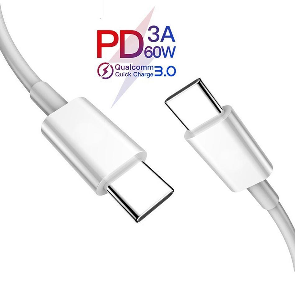 Type C to Type C Cable for Macbook Samsung S20 S10 Google Pixel 4 3 PD 100W QC3.0 Fast Charger Data Cable USB-C Type-C Wire Cord