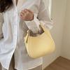 Korean Women's Bucket Bag Solid Color Vegetable Basket Shopping Handbags Simple Commuting Storage PU Crossbody Bags