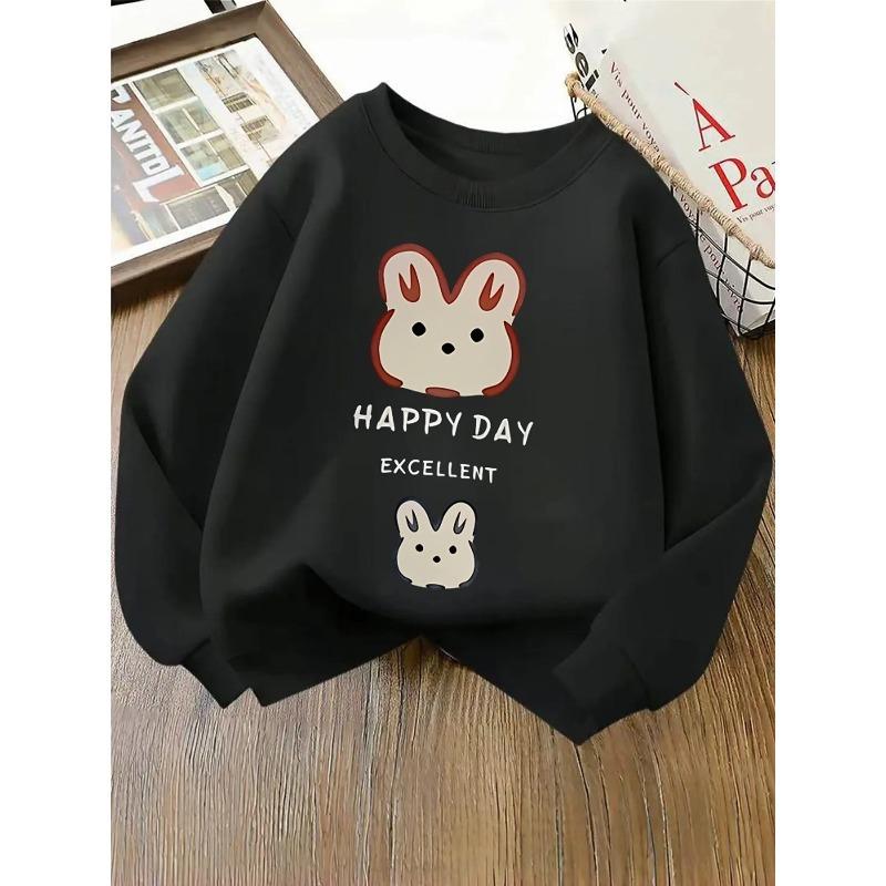 Crewneck Sweatshirt for S Featuring a Delightful Bunny Design, Suitable for Machine Washing. Ideal for Spring And Autumn, This Soft And Comfy Sports