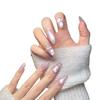 Hand-Painted Cat Eye Medium-Long Oval Nails: High-End Whitening, Wearable, Purely Handmade.