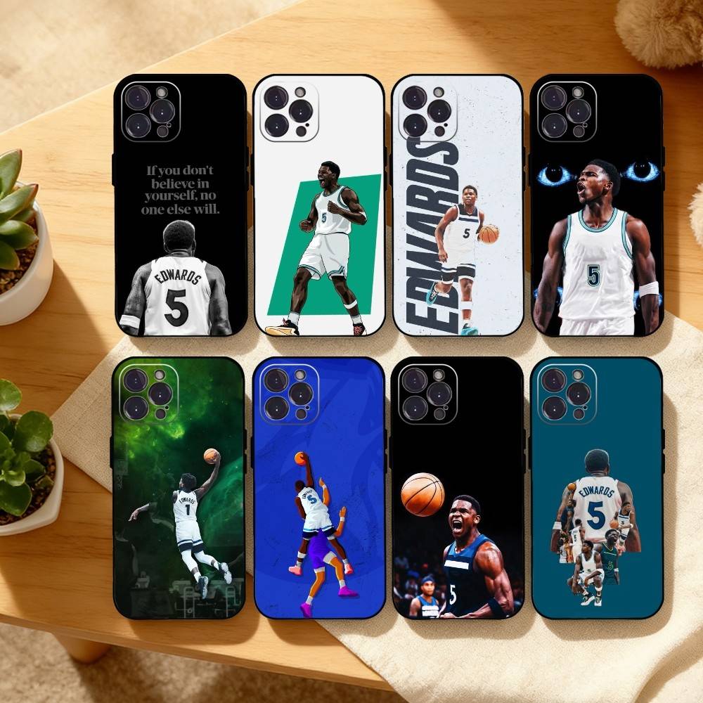 A-Anthony E-Edwards Phone Case For iPhone17,16,15,14,13,12,Plus,Pro Max, 5G Others Soft Black Cover