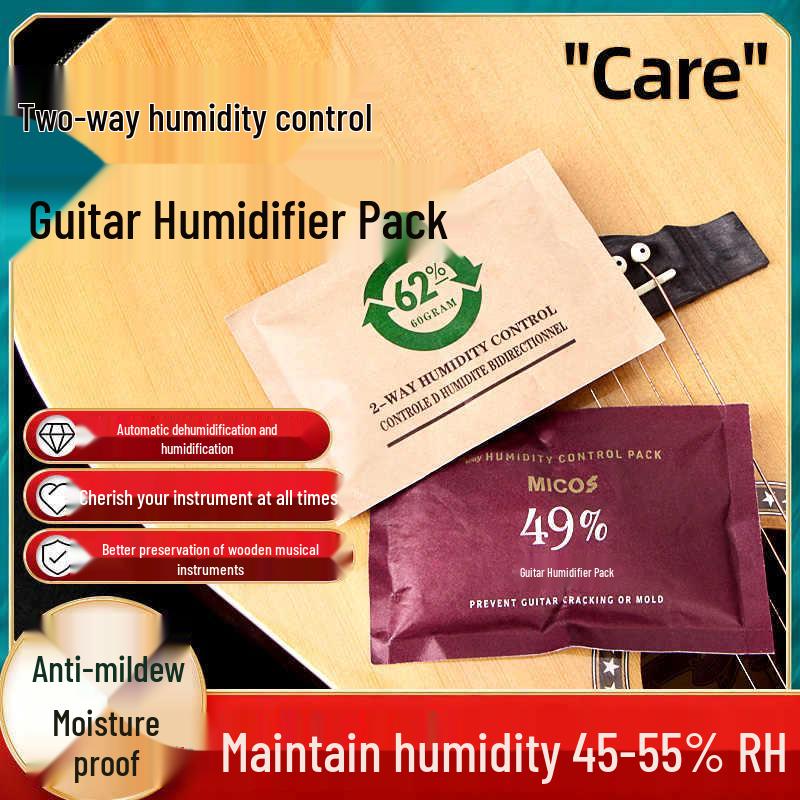 Automatic Humidifier Set for Classical Folk Wooden Guitars - Two-Way Humidity Control for Instrument Maintenance
