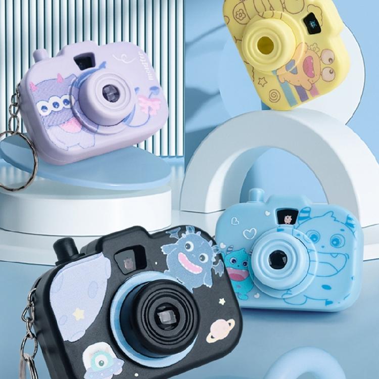Creative Play Projector Camera Keychain For Kids Portable Plastic Toy With Cartoon Light Display Stylish Keyring