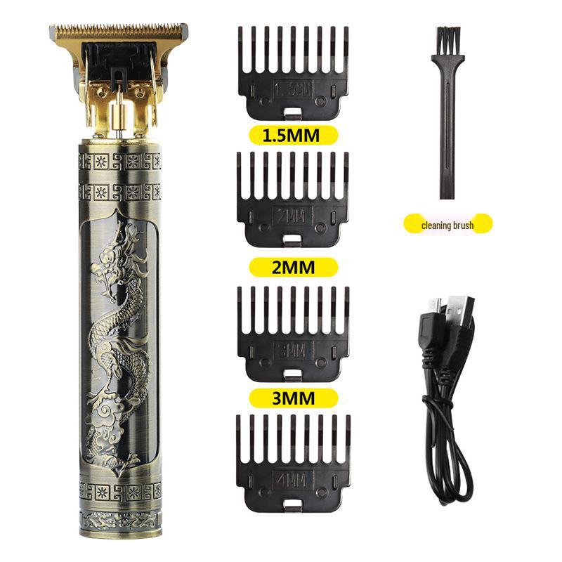 Rechargeable Metal Hair Clipper: Oil Head, Carving, Bald, and Cross-Border Electric Razor.