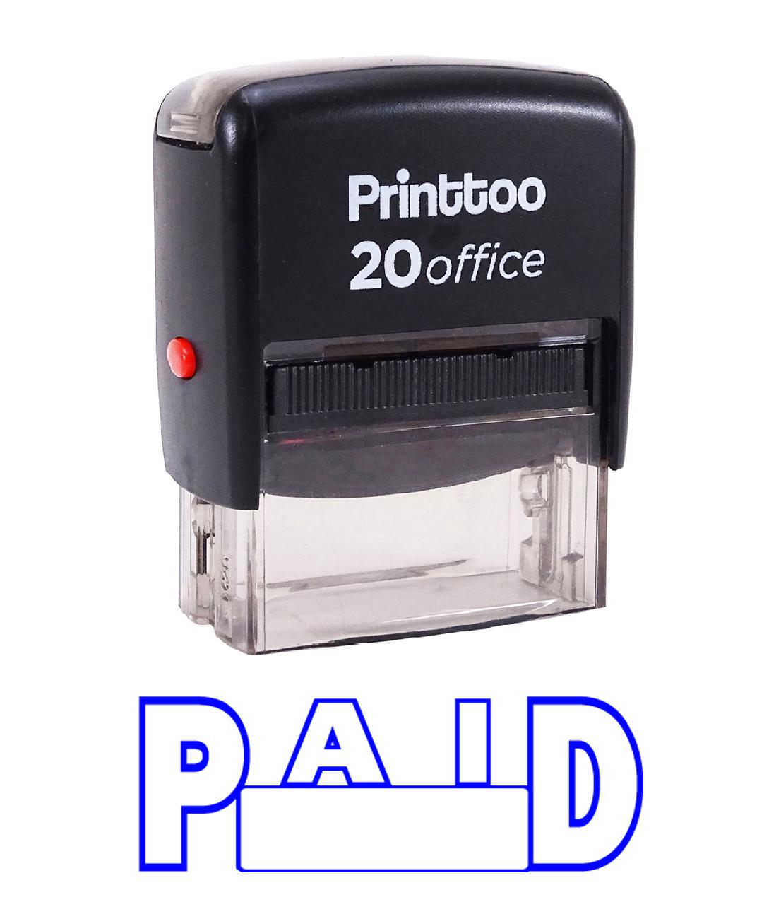 

Printtoo Office Stationary PAID Self Inking Custom Stamp Rubber Stamp-Black 14 mm x 38 mm (Approx) синій