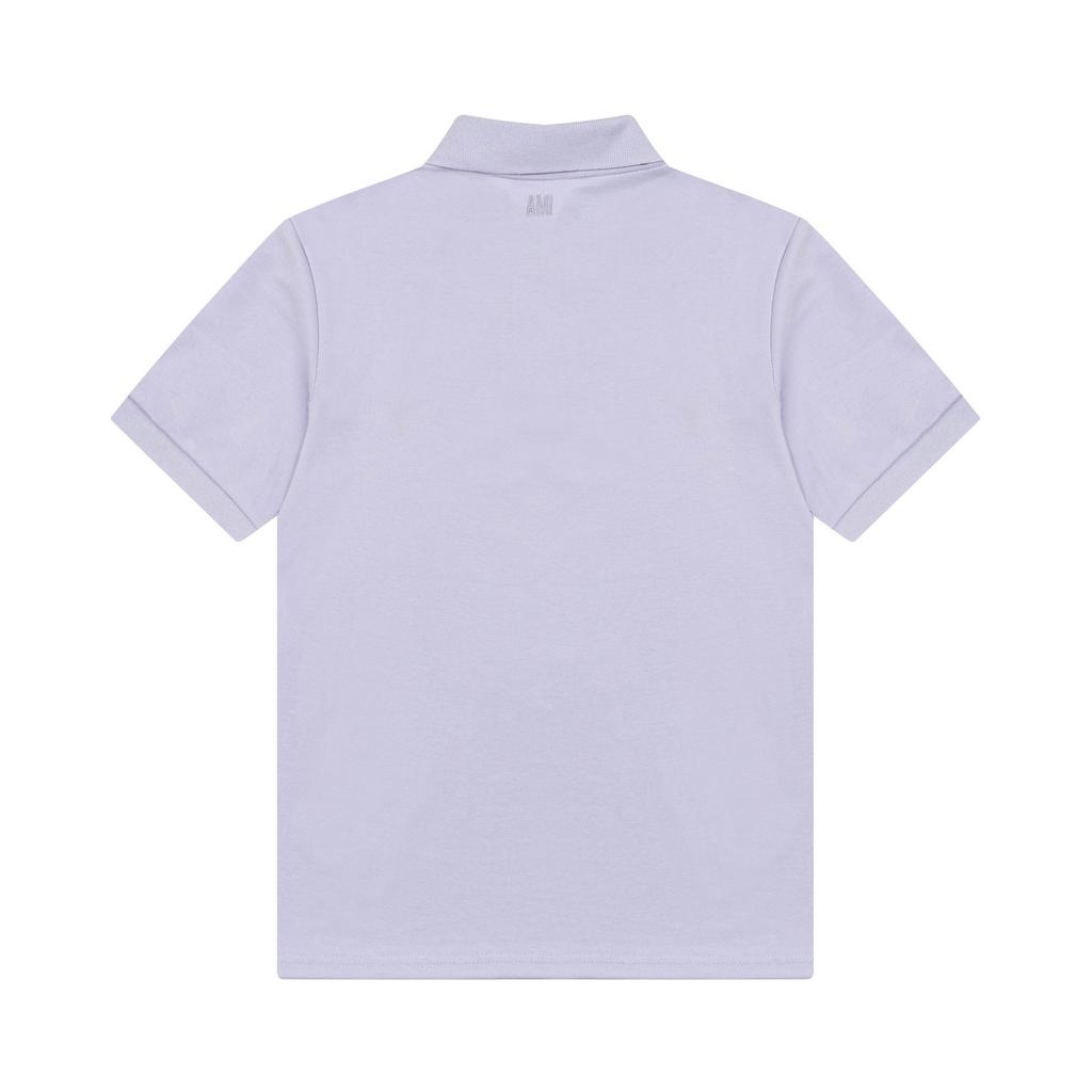 AMI Jarní a letní límeček Klasická výšivka srdce Písmeno A Broskvové srdce Čistá bavlna Pánské a dámské polo tričko s krátkým rukávem