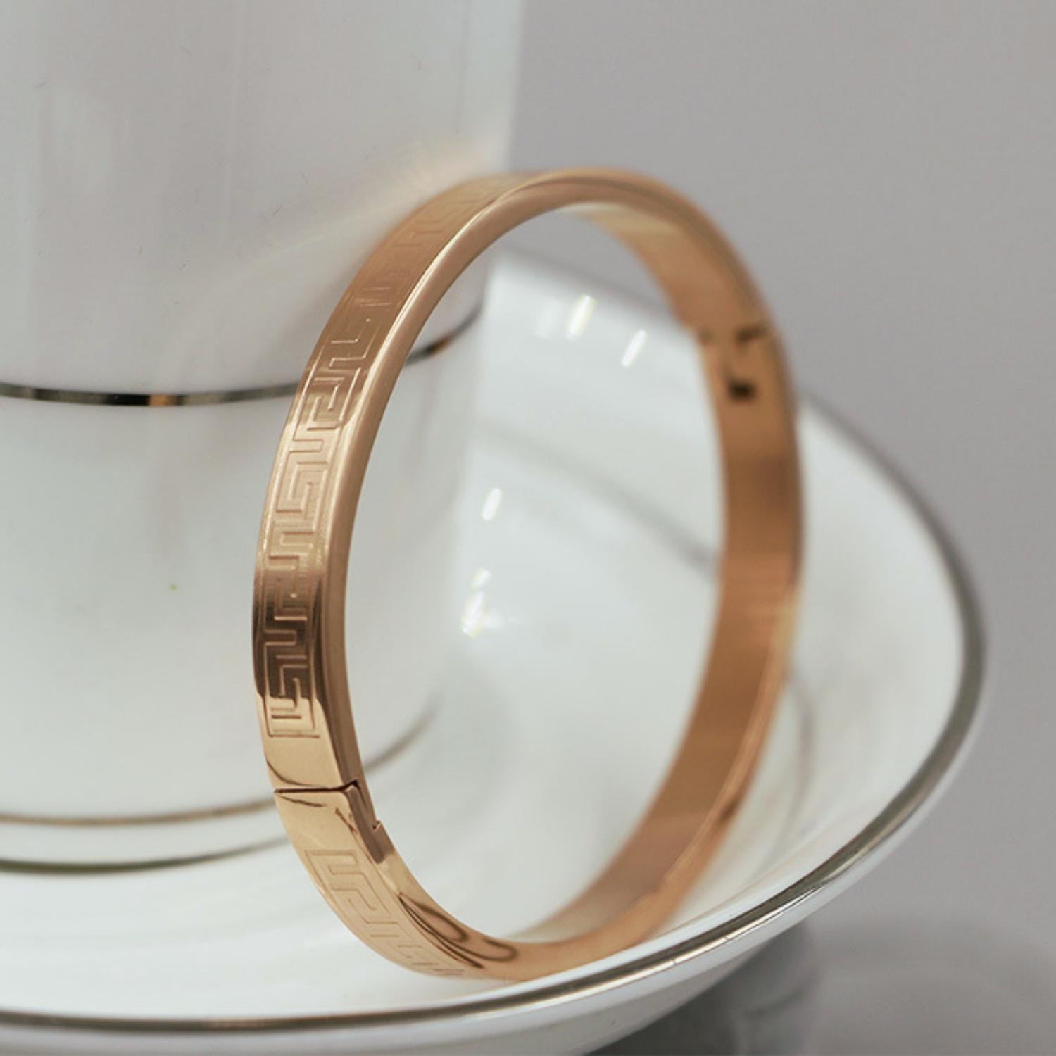 

Браслет с узором из розового золота 6 мм, унисекс, простой и элегантный браслет розового золота