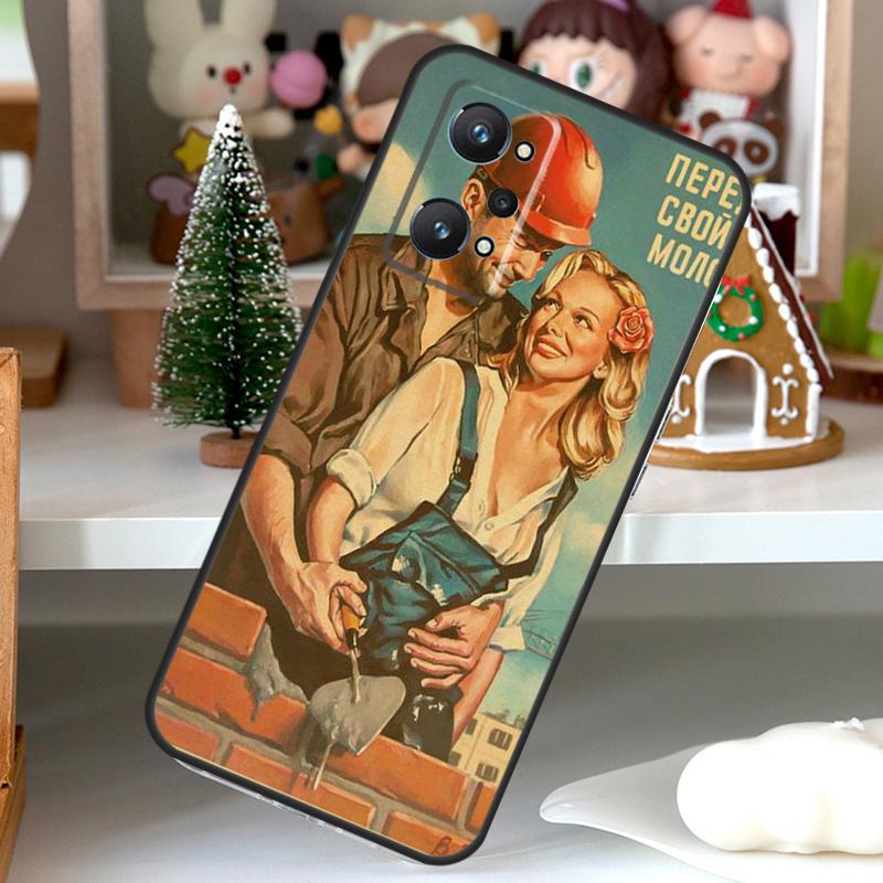 Vintage Stalin USSR CCCP For OPPO Realme C55 C35 C33 C31 C30 C25 C21Y C11 GT Neo 5 3T 2T Realme 10 9 11 Pro Plus Case