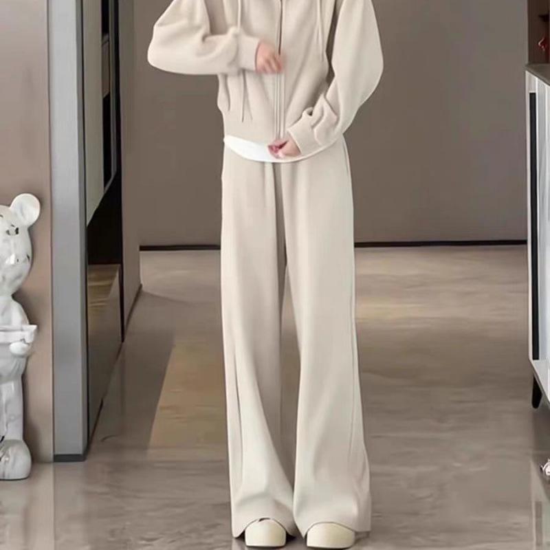 

Plus Size European Style Hoodie & Wide Leg Pants Set XXL