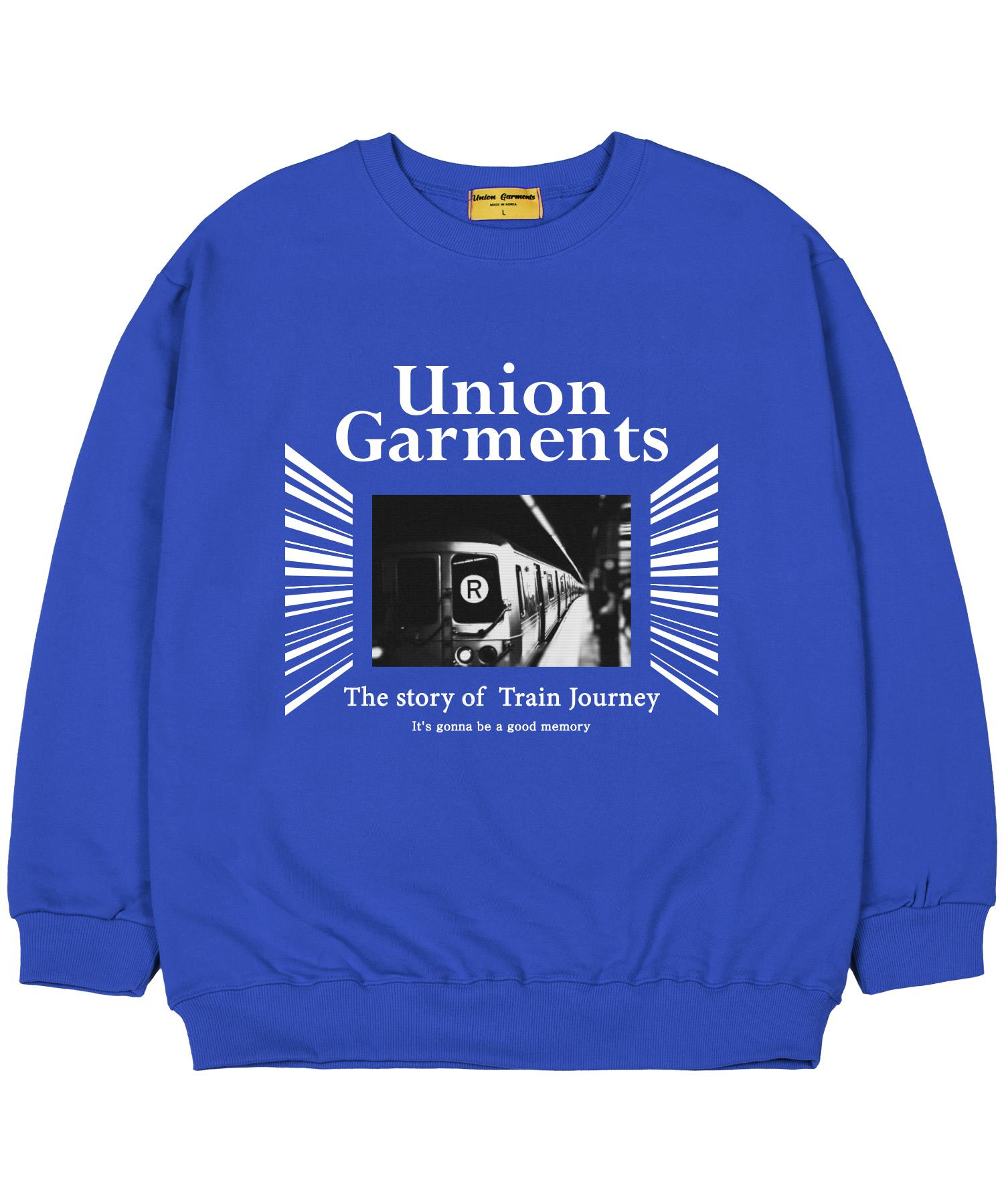 Union Garments [На флисе] Ретро Оверсайз Толстовка Синяя M